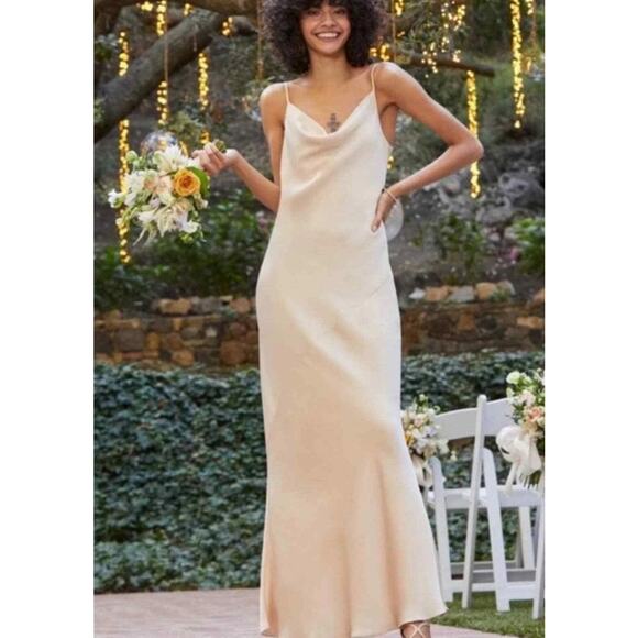 Shona Joy Satin Slip Midi Dress Size 6 - Picture 1 of 8